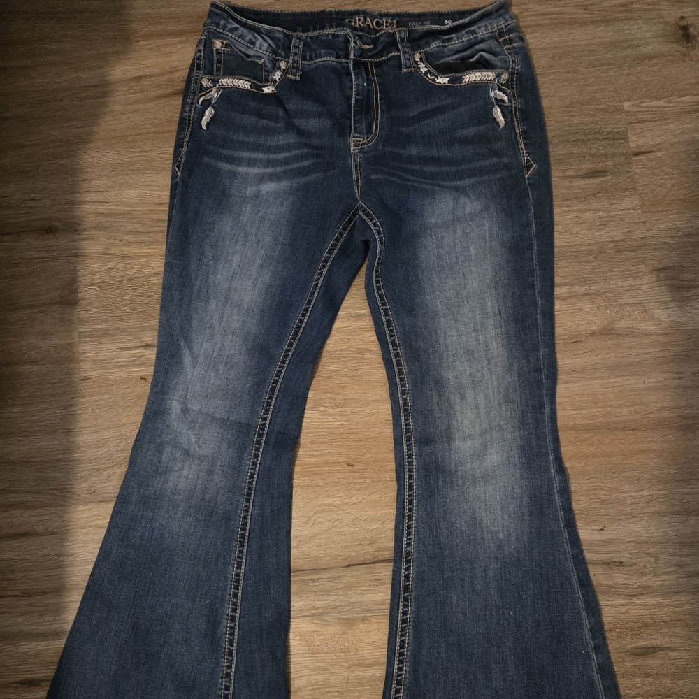 Women's Flared Blue Jeans